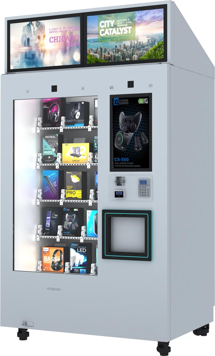 Robomarket Smart Micro Market Vending Machine Slim Series Mockup Electronics Mockup 3