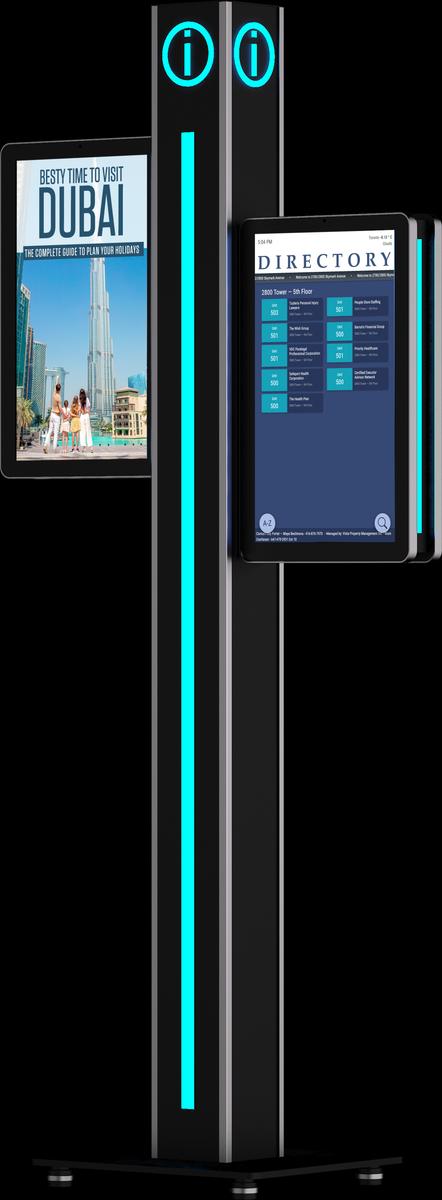 4 Screens Wayfinding & Information Kiosk 21.5” Double-Sided Mockup 6