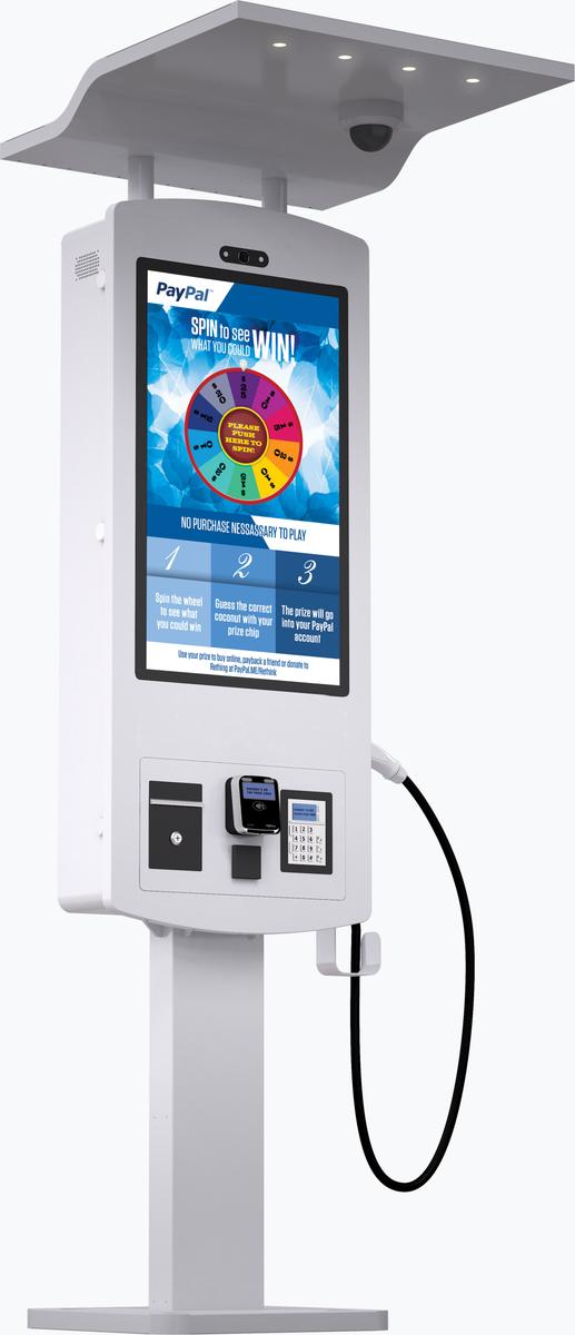 32" Outdoor Quick EV Charging Station Kiosk Mockup 4