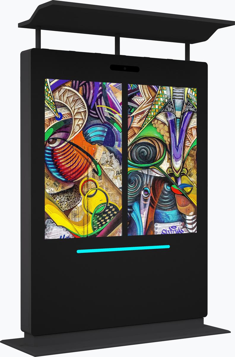 55" Outdoor Drive Thru Digital Menu Board D2 Series Dual Screens Mockup 3