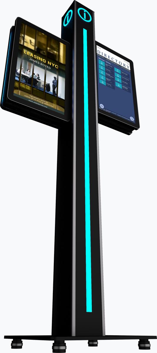 4 Screens Wayfinding & Information Kiosk 21.5” Double-Sided Mockup 5
