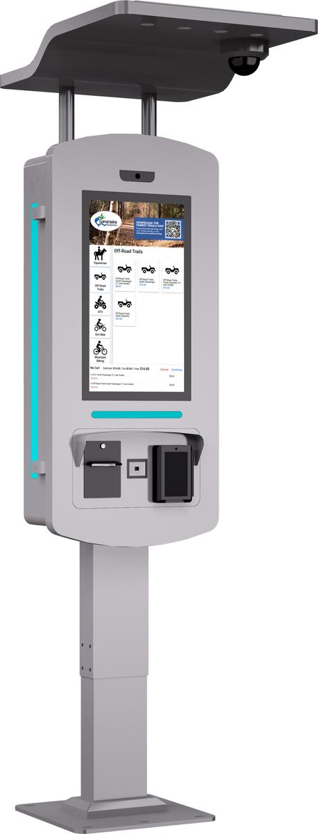 21.5" Outdoor self order kiosk right angle June 2025