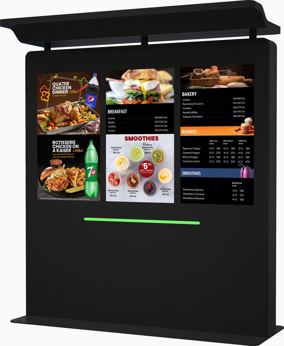 43" Outdoor Drive Thru Digital Menu Board D3 Series Three Screens mockup5