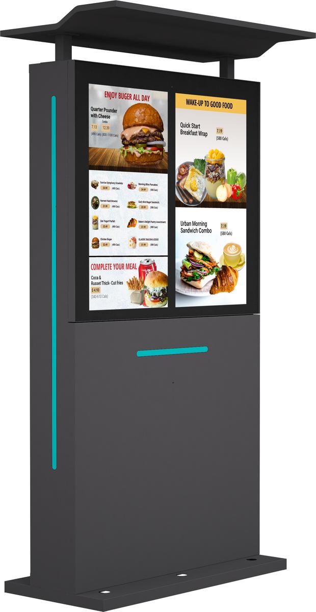 32" Outdoor Drive Thru Digital Menu Board D2 Series Dual Screens Mockup 1