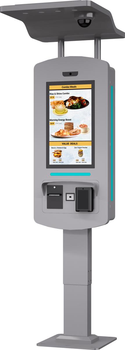 21.5" Outdoor self order kiosk left angle June 2025