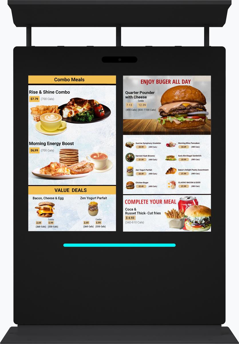 55" Outdoor Drive Thru Digital Menu Board D2 Series Dual Screens Mockup 5
