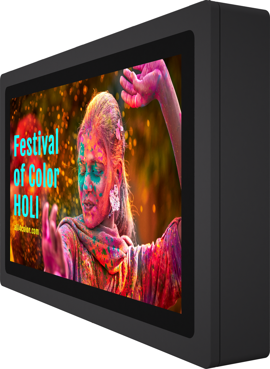 55" Outdoor Nontouch Wallmountable Digital Signage W2 Horizontal Black Mockup 2