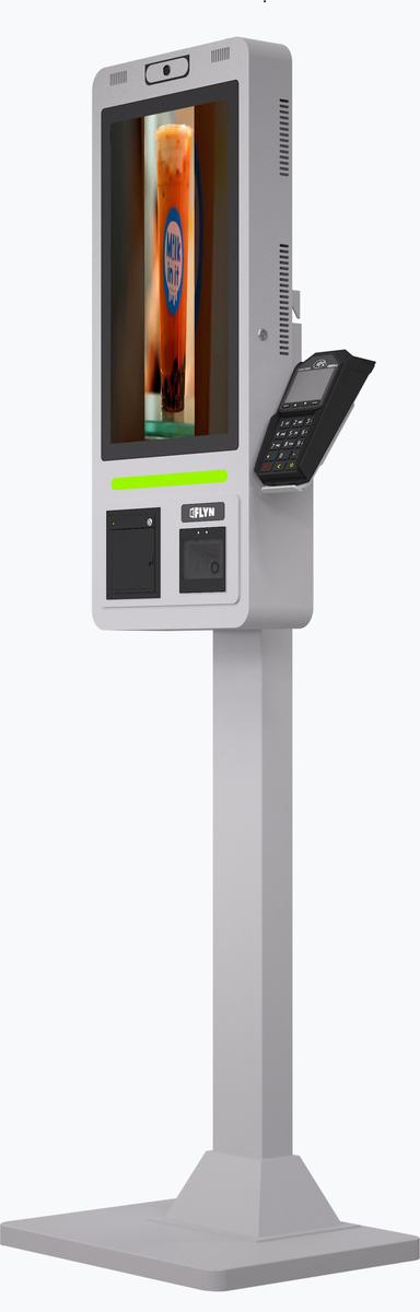 21.5″ Self Ordering Kiosk Flex Series New Pos white Mockup 10