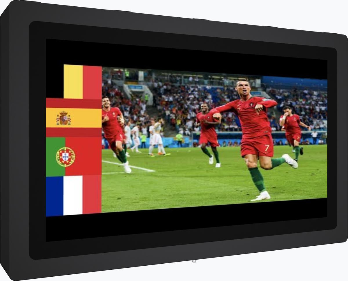 55" Outdoor Nontouch Wallmountable Digital Signage W2 Horizontal Black Mockup 1