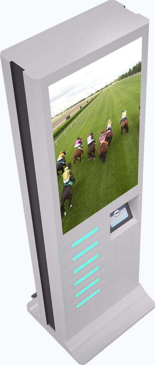 Multi-Device Charging Station With 43” Interactive Touch Screen Digital Signage Mockup 1