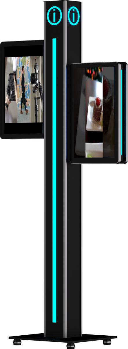 4 Screens Wayfinding & Information Kiosk 21.5” Double-Sided Mockup 6