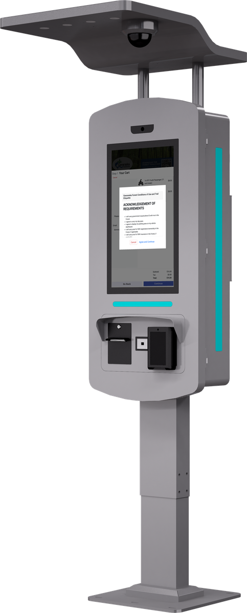 21.5" Outdoor self order kiosk left angle2 June 2025