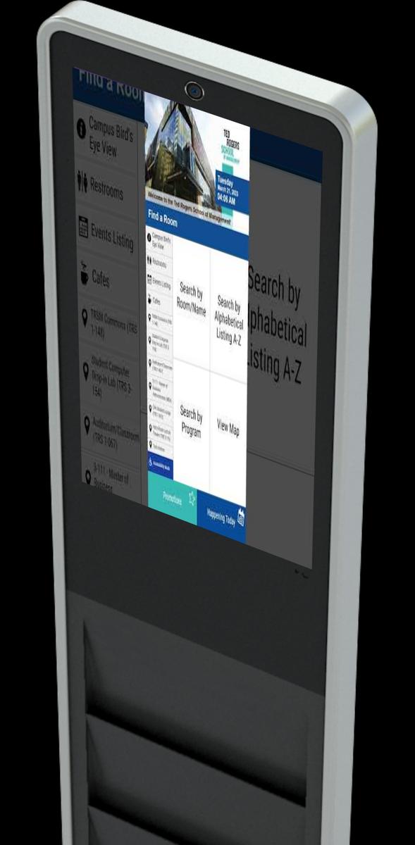 Floor Standing Touch Screen Digital Signage with Catalog Holder with camera