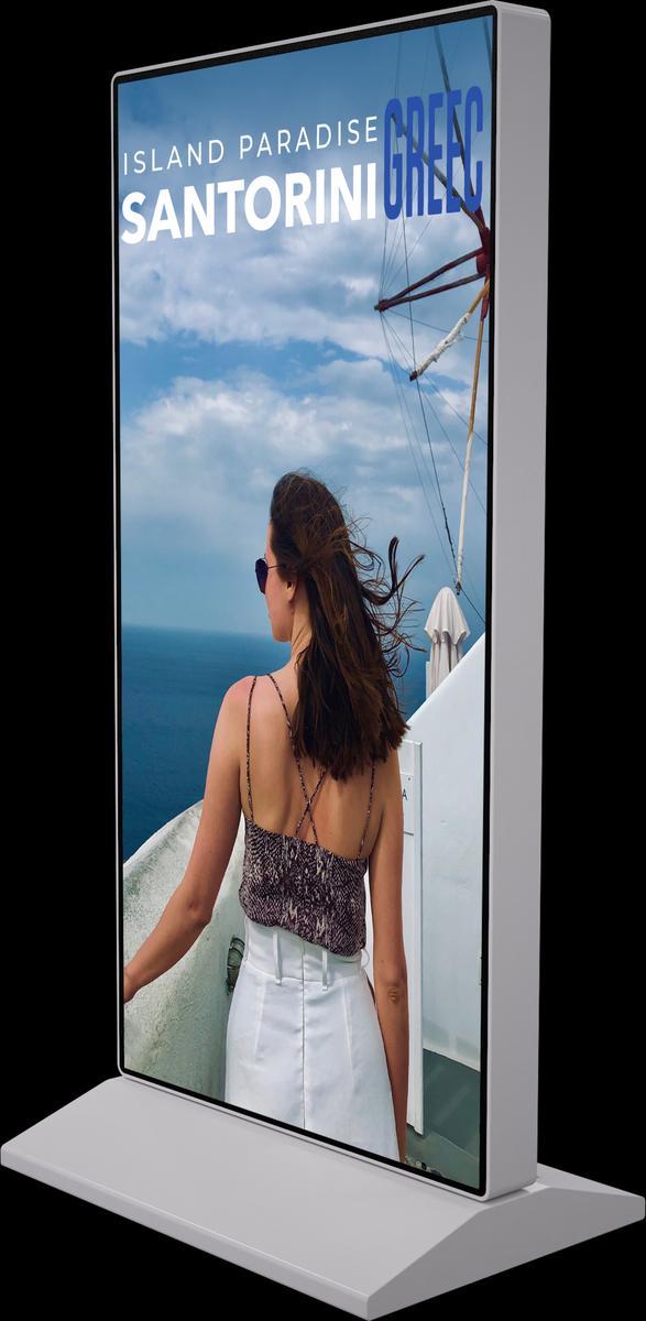 P2.5 Indoor Free Standing Display 960x1920mm High Brightness Non Touch White Mockup 3