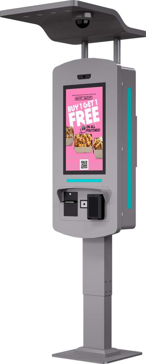 21.5" Outdoor self order kiosk left angle2 June 2025