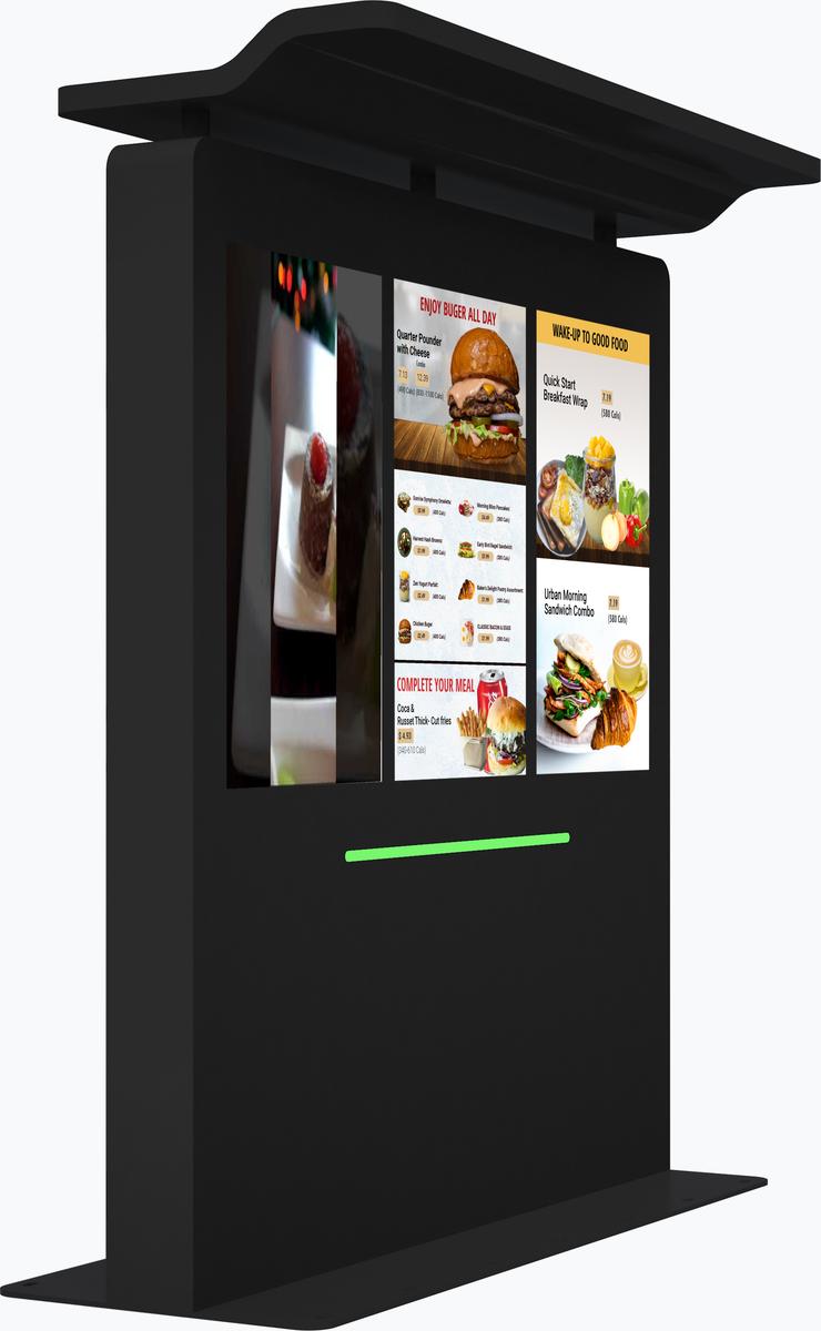 43" Outdoor Drive Thru Digital Menu Board D3 Series Three Screens mockup1