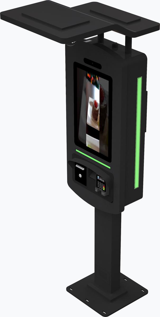 SelfServe+ 21.5" Outdoor Self Order Kiosk Black Mockup 5
