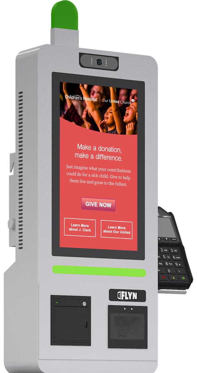 15.6" Flex QSR DONATION SHOPIFY FUNDRAISING with alert – wallmount 2