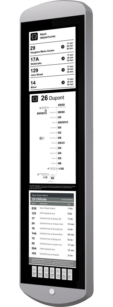 Triple 13" Outdoor E-Ink Display mockup feature