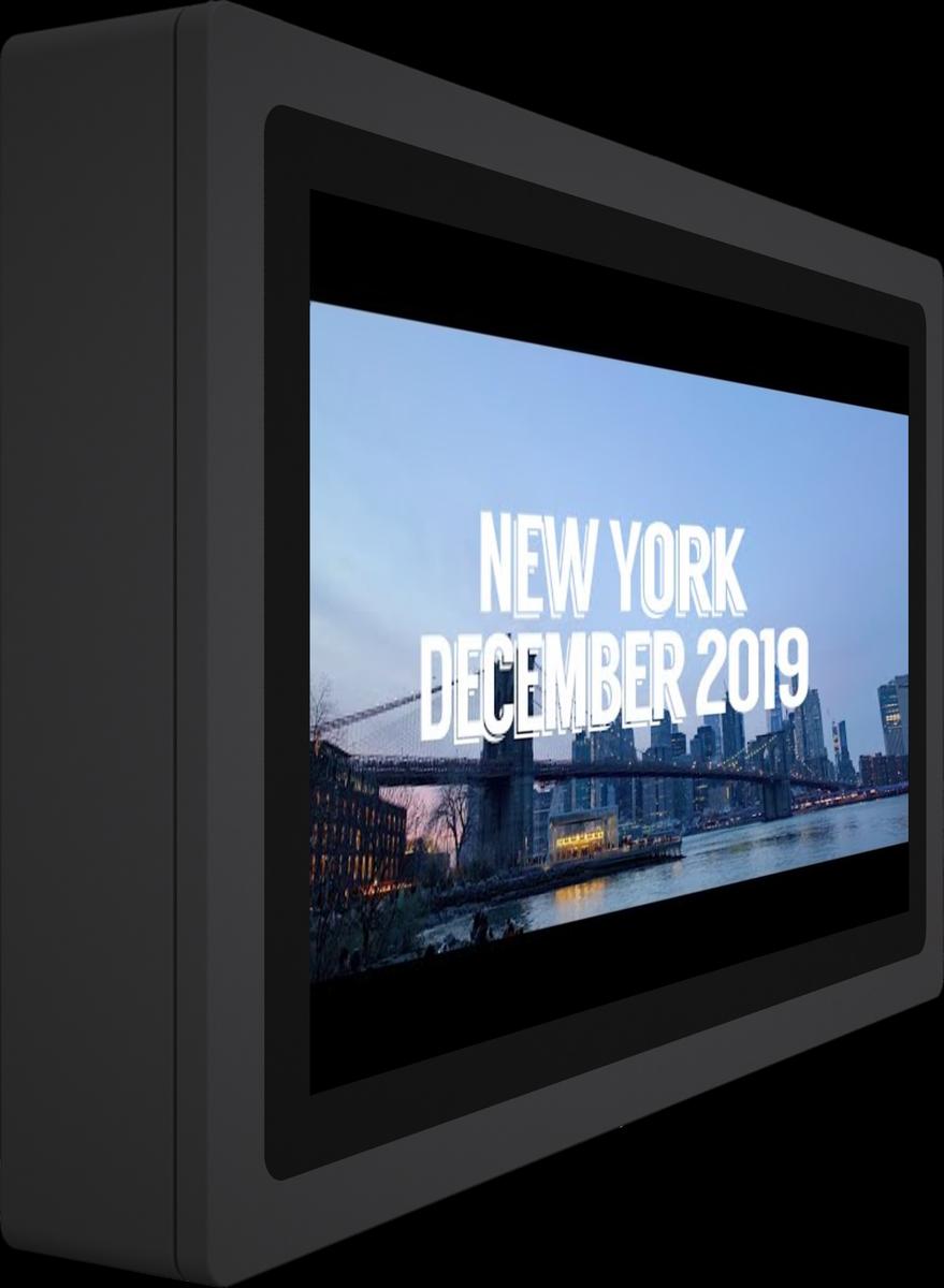 55" Outdoor Nontouch Wallmountable Digital Signage W2 Horizontal Black Mockup 3