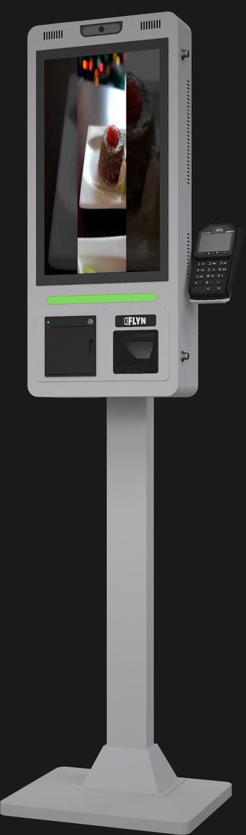 21.5" Flex QSR DONATION SHOPIFY FUNDRAISING without alert good angle – floor standing