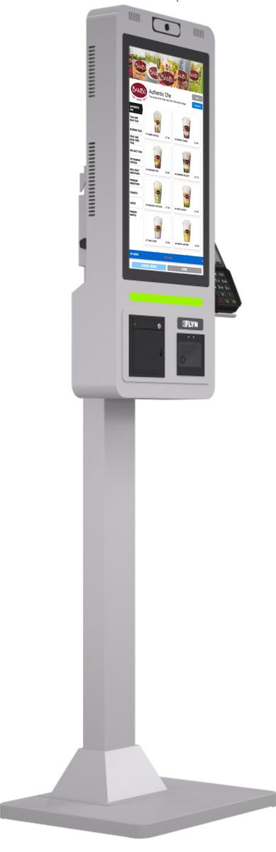 21.5" Self Ordering Kiosk Flex Series New Pos white Mockup 9