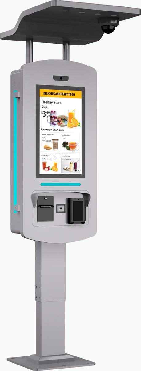 21.5" Outdoor self order kiosk right angle June 2025