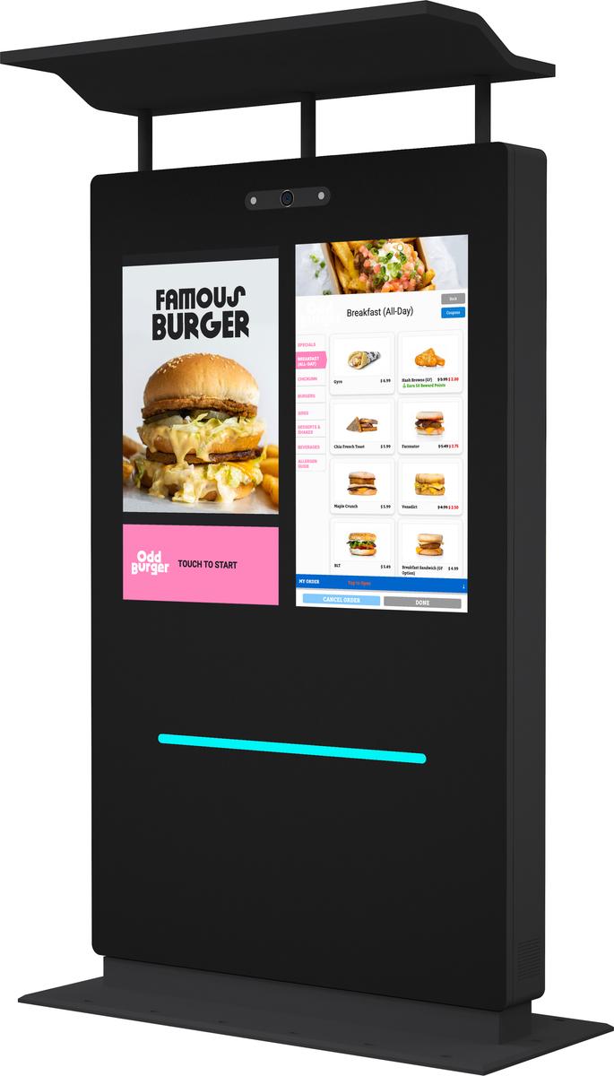 43" Outdoor Drive Thru Digital Menu Board D2 Series Dual Screens 1