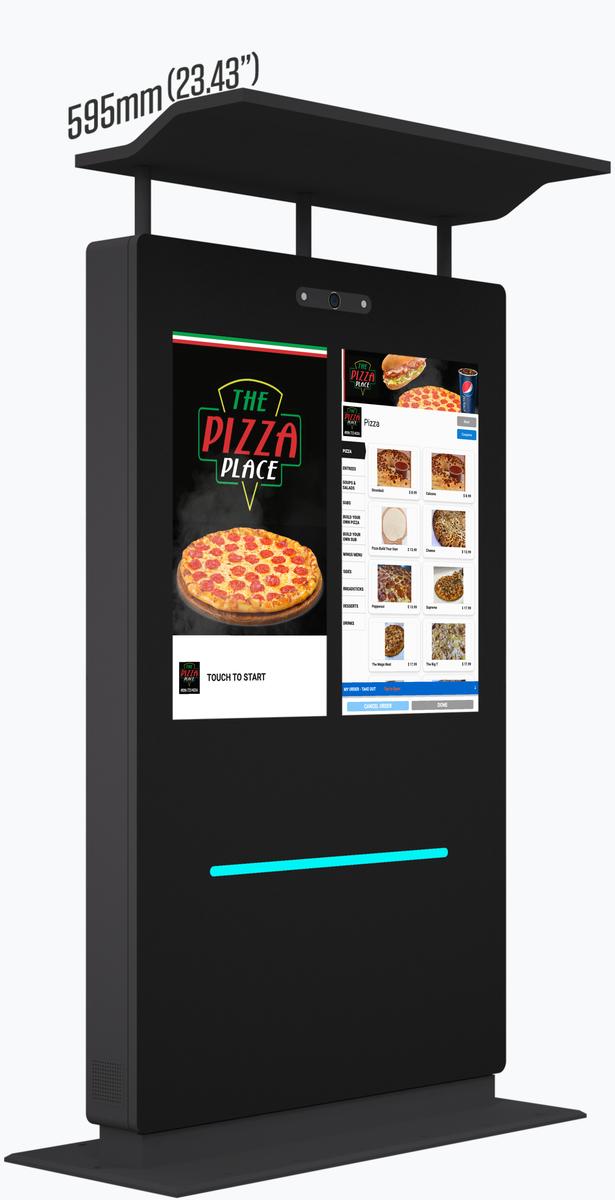 43" Outdoor Drive Thru Digital Menu Board D2 Series Dual Screens Size Canopy mockup