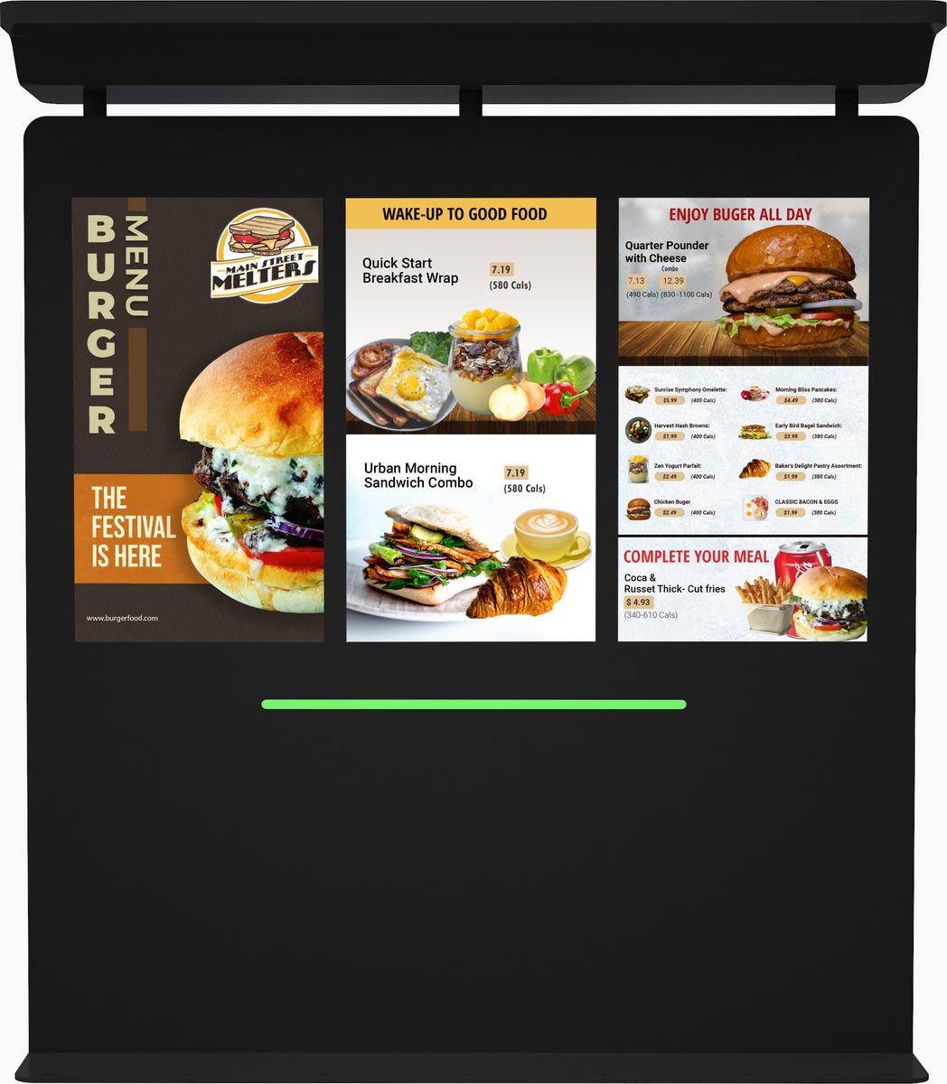 43" Outdoor Drive Thru Digital Menu Board D3 Series Three Screens mockup4